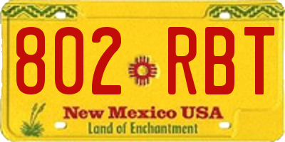 NM license plate 802RBT