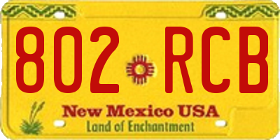 NM license plate 802RCB