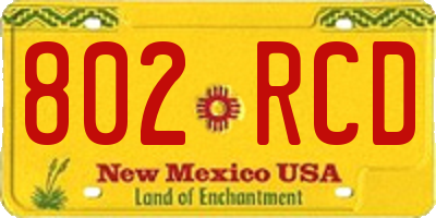NM license plate 802RCD