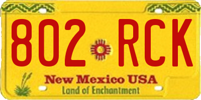 NM license plate 802RCK