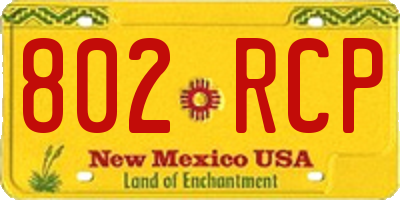 NM license plate 802RCP