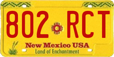 NM license plate 802RCT