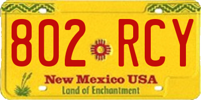 NM license plate 802RCY