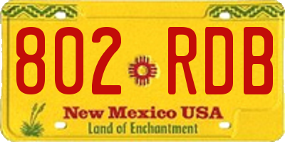 NM license plate 802RDB