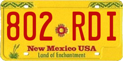 NM license plate 802RDI