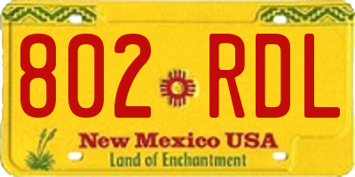 NM license plate 802RDL