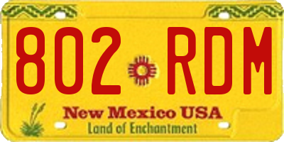 NM license plate 802RDM