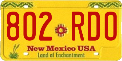 NM license plate 802RDO