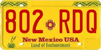NM license plate 802RDQ