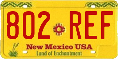 NM license plate 802REF