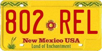 NM license plate 802REL