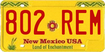 NM license plate 802REM