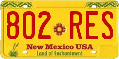 NM license plate 802RES