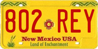NM license plate 802REY