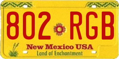 NM license plate 802RGB