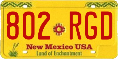 NM license plate 802RGD