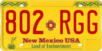 NM license plate 802RGG