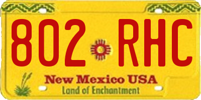 NM license plate 802RHC