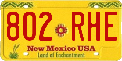 NM license plate 802RHE