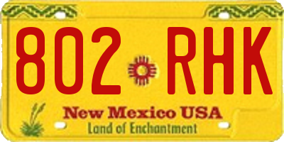 NM license plate 802RHK