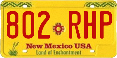 NM license plate 802RHP