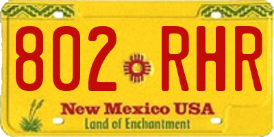NM license plate 802RHR