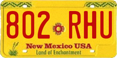 NM license plate 802RHU