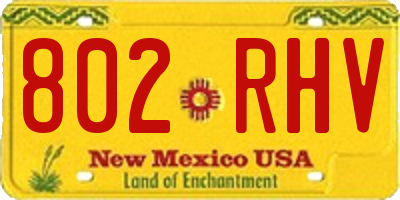 NM license plate 802RHV