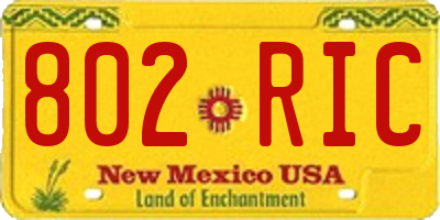 NM license plate 802RIC