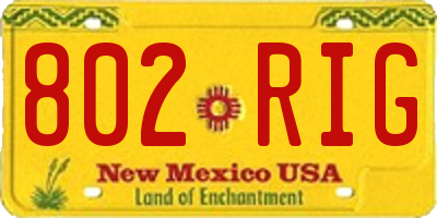NM license plate 802RIG