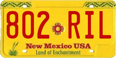 NM license plate 802RIL