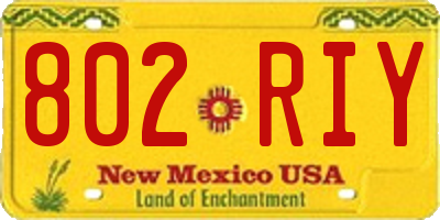 NM license plate 802RIY