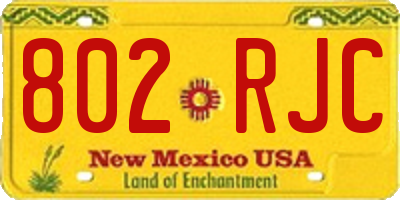 NM license plate 802RJC