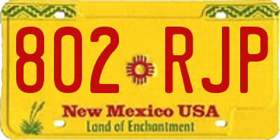 NM license plate 802RJP