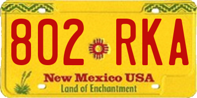 NM license plate 802RKA