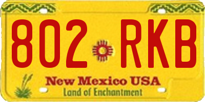 NM license plate 802RKB