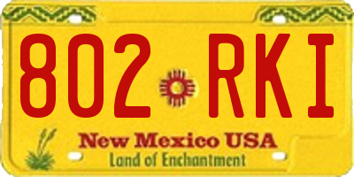 NM license plate 802RKI