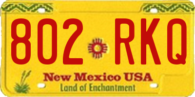 NM license plate 802RKQ