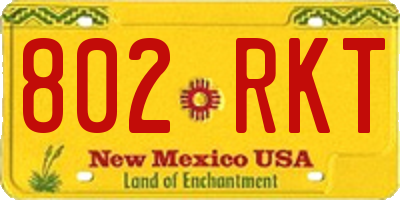 NM license plate 802RKT