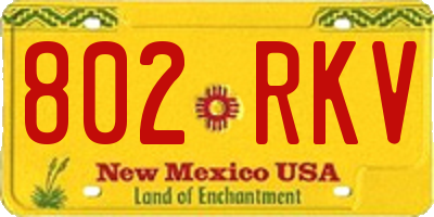 NM license plate 802RKV