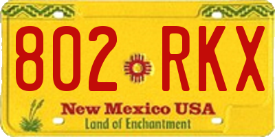 NM license plate 802RKX