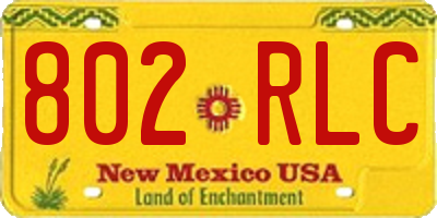 NM license plate 802RLC