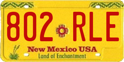 NM license plate 802RLE