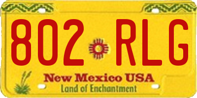 NM license plate 802RLG
