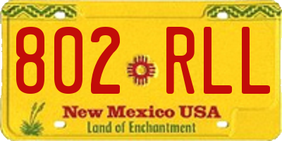 NM license plate 802RLL