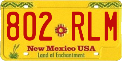 NM license plate 802RLM