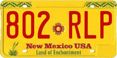 NM license plate 802RLP