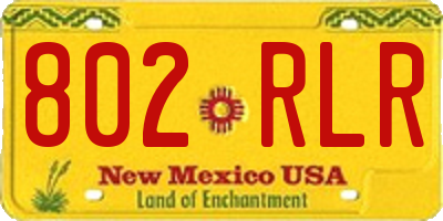 NM license plate 802RLR