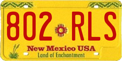 NM license plate 802RLS