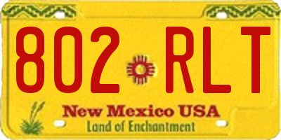 NM license plate 802RLT